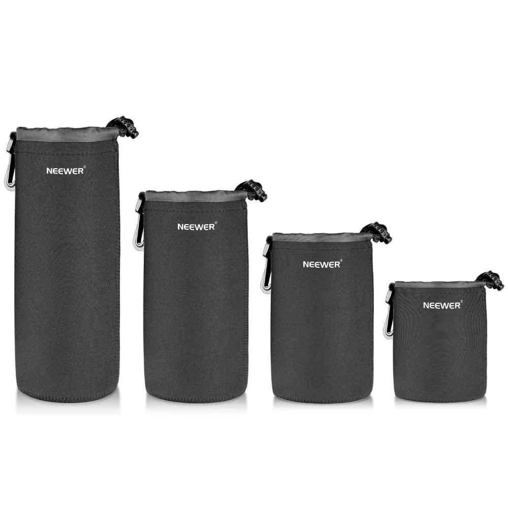 Neewer 4 Pack Protective Lens Neoprene Pouch SetSmall Medium Large