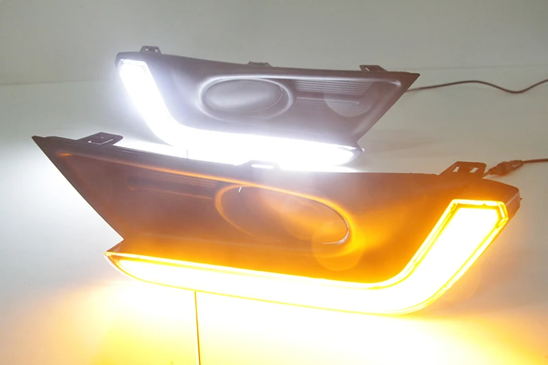 Автомобильный мигающий светодиодный DRL 2 шт. дневные ходовые огни противотуманная фара для Honda crcrv с поворотным сигналом дневной свет
