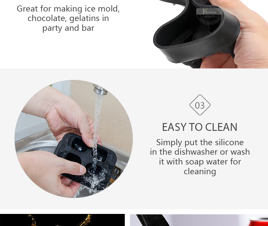Konco форма для льда 3D стерео череп силиконовые формы бар DIY лед на палочке решений инструменты льдогенератор бар аксессуары холодный напиток поставки
