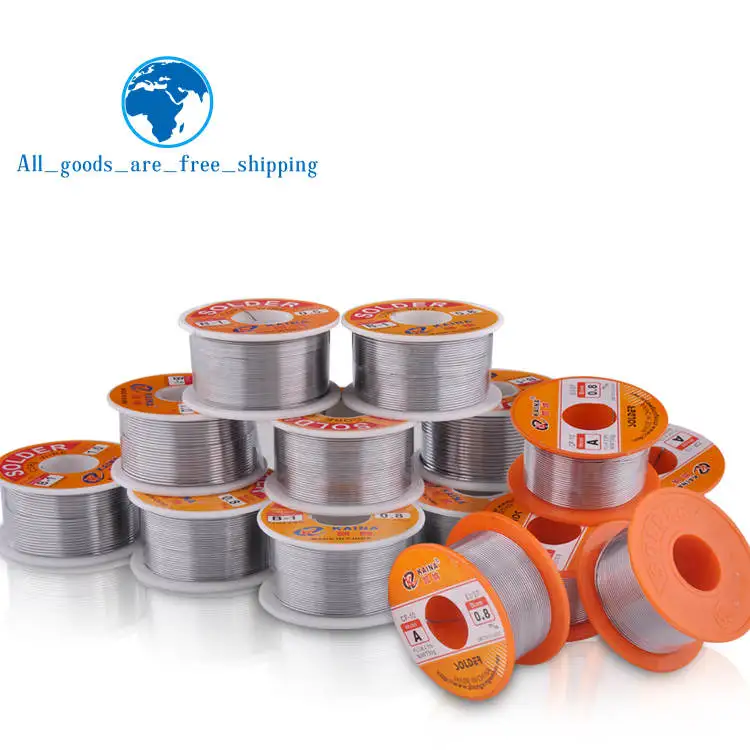 

TZT 0.6/0.8/1/1.2/1.5MM 63/37 FLUX 2.0% 45FT Tin Lead Tin Wire Melt Rosin Core Solder Soldering Wire Roll For diy