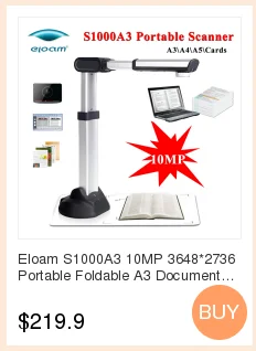 Eloam S1000A3 10MP 3648*2736 портативный складной A3 сканер документов высокоскоростной USB камера сканирование книга фото A3 A4 A5 HD Cam сканер