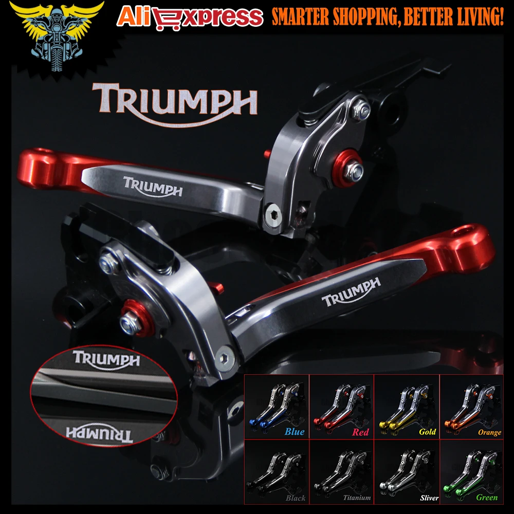 Red+Titanium 8 Colors CNC Adjustable Folding Extendable Motorcycle