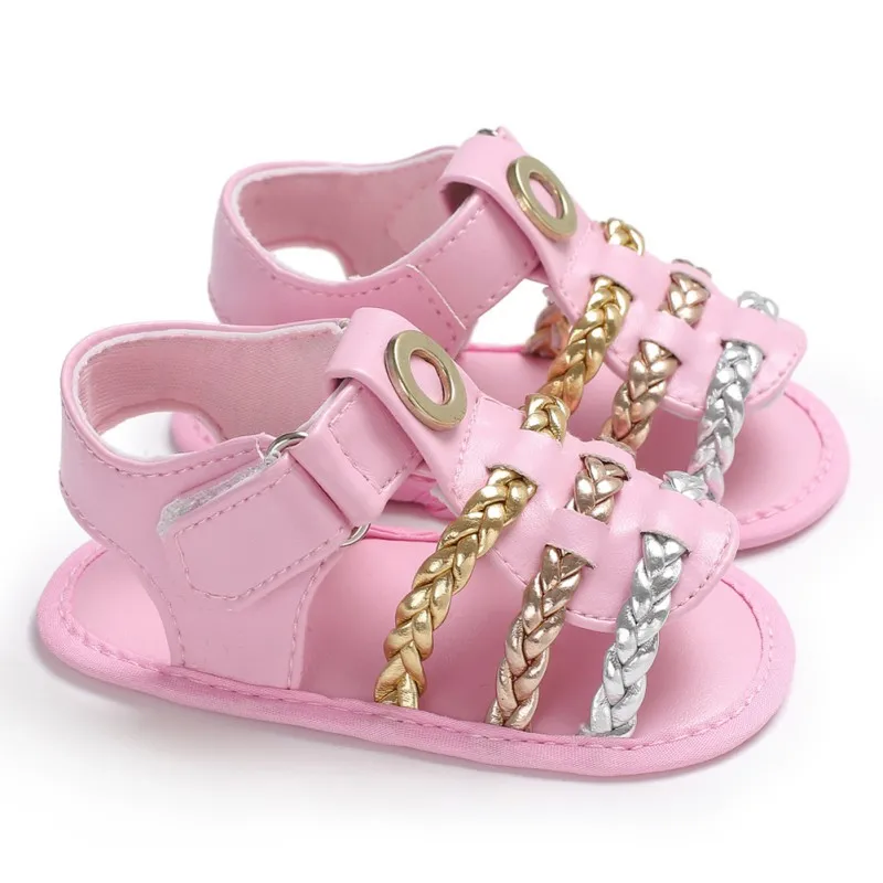 Сандалии из кожзаменителя Летняя детская обувь модные милые босоножки для девочек пляжная обувь для новорожденных для маленьких девочек