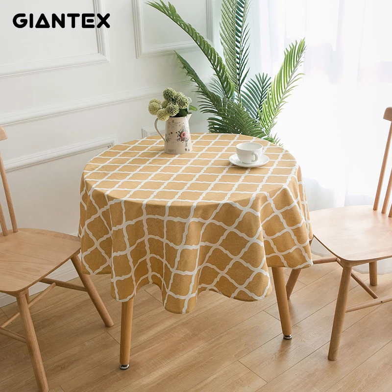 

GIANTEX Decorative Table Cloth Cotton Linen Tablecloth Round Tablecloths Dining Table Cover Obrus Tafelkleed mantel mesa nappe