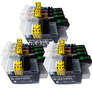 12PK - 3BK 3C 3M 3Y LC3219 LC3219XL полный чернильный картридж для принтера Brother MFC-J5330DW J5335DW J5730DW J5930DW J6530DW J6935DW принтер LC3217 - Цвет: 12PK - 3BK 3C 3M 3Y
