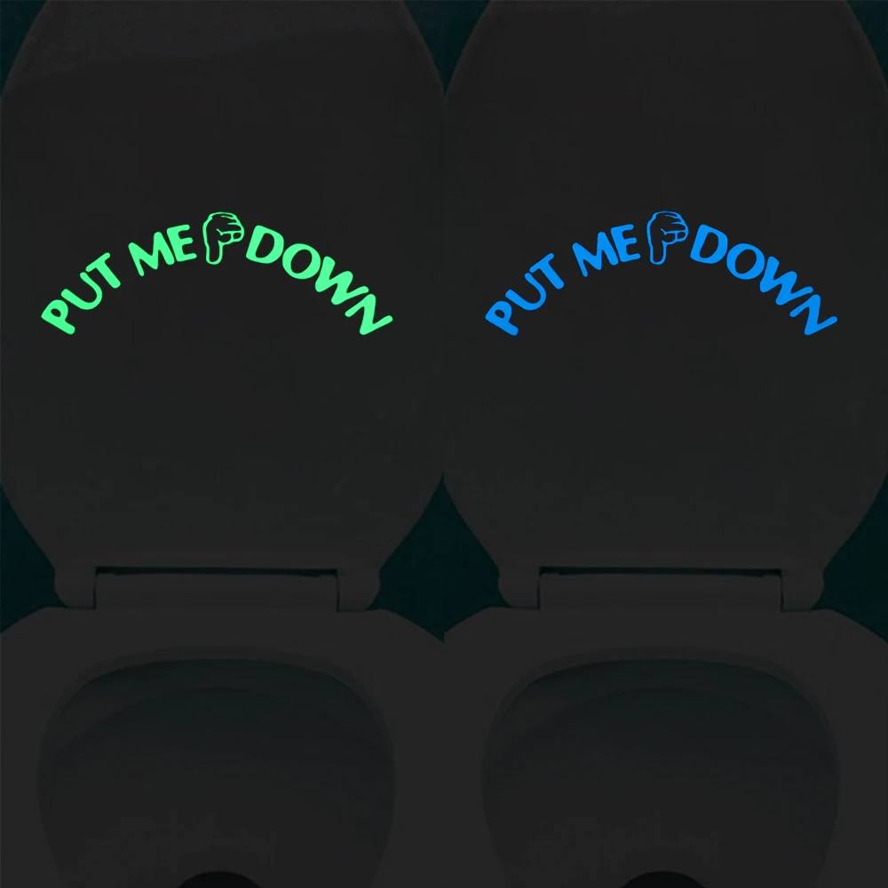 

Glow in the Dark Funny Toilet Seat Sticker Put Me Down Toilet Bowl Decal Toilet Training Decorations Bathroom DIY Decor