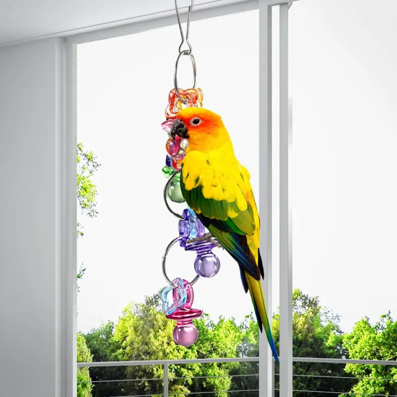 Parrot Bird toy Bite Chew Toy Hanging Parrot Bird Cage Parakeet Cage Cockatiel Swing Toy for