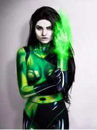 

3D Print Shego Of Kim Possible Spandex Cosplay Anime Girl Costume Zentai Catsuit for woman Free shipping