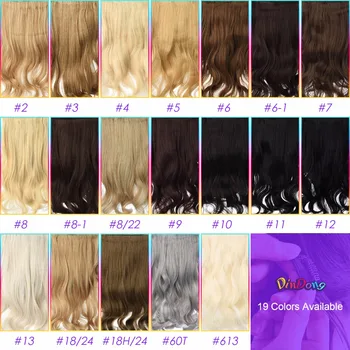DinDong Clips In Hair Extensions 32Inch Synthetic Wavy 210G Premium Heat Resistant Hair 613# Blonde Brown 19 Colors Available 2