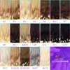 DinDong pince dans les Extensions de cheveux synthétique ondulé 24 pouces 190G Premium résistant à la chaleur cheveux 613 # blond brun 19 couleurs disponibles ► Photo 2/6