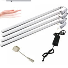 Светодиодный светильник для шкафа DC 12 В 50 см Сенсорная лампа ручной развертки движения кухонный барный светильник s ручной волновой шкаф для спальни светильник ing