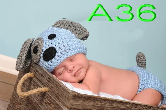 20 компл. ручной работы для крючком собака/щенок шляпа с подгузник/Шорты для наряд для фото новорожденных nb-3m хлопок