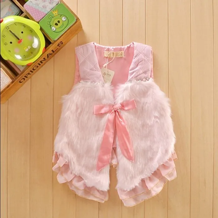 retail 1pcs lace gril vest children's vest kids waistcoat fleece vest