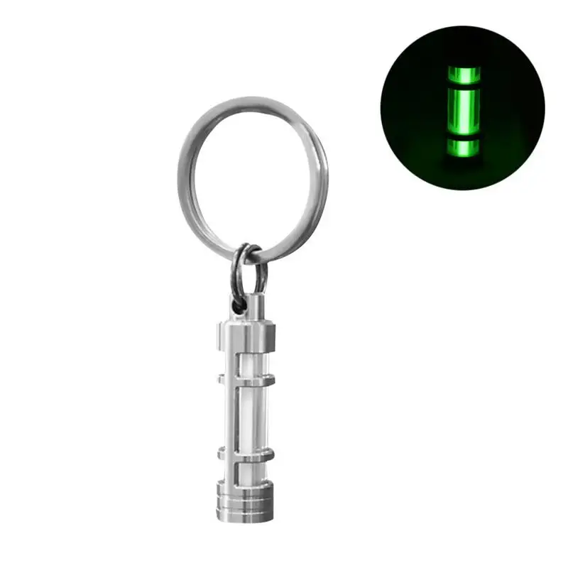 Спасательная аварийная лампа из титанового сплава, тритиевая газовая лампа, Катодная люминесцентная лампа, самолюминесцентное кольцо для ключей - Цвет: Green