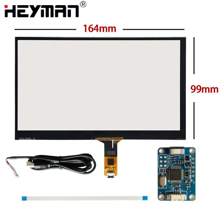preço 7 164mm * 99mm Digitador Da tela de Toque Capacitivo Para Raspberry Pi tablet PC de navegação GPS da tela de Toque do painel De Vidro + USB placa de excitador