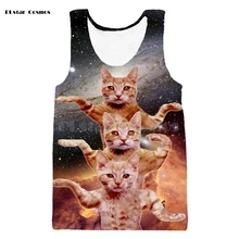 PLstar Cosmos/женская и мужская Милая майка с 3d принтом в стиле панк-рок; футболка без рукавов; унисекс жилет