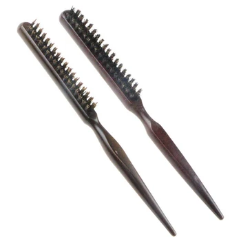 

Wood Handle Hair Brush Comb Salon HairbrushNatural Boar Fluffy Bristle Anti Loss Combs Teasing Bristle Hairdressing Barber Tool