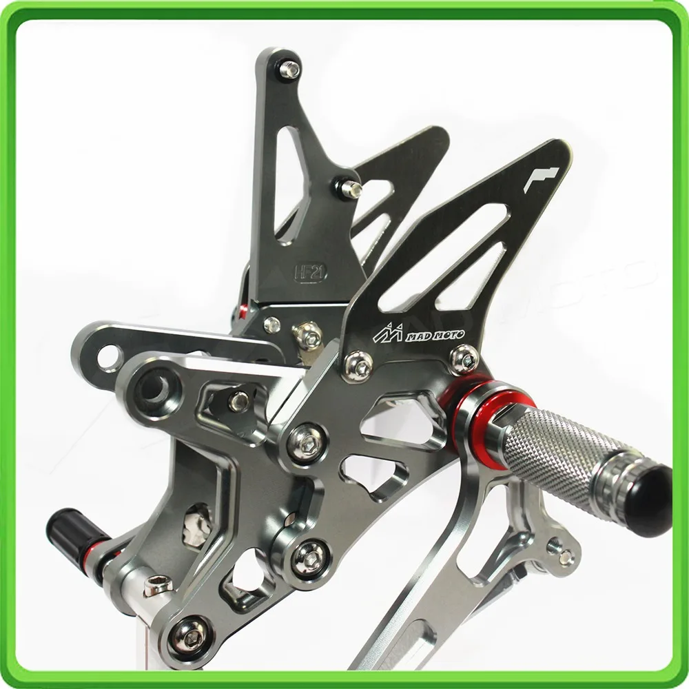 CNC Rearsets сзади комплект одежды ног ножная педаль для Kawasaki Ninja ZX6R ZX 6R ZX-6R 636 2013 серый