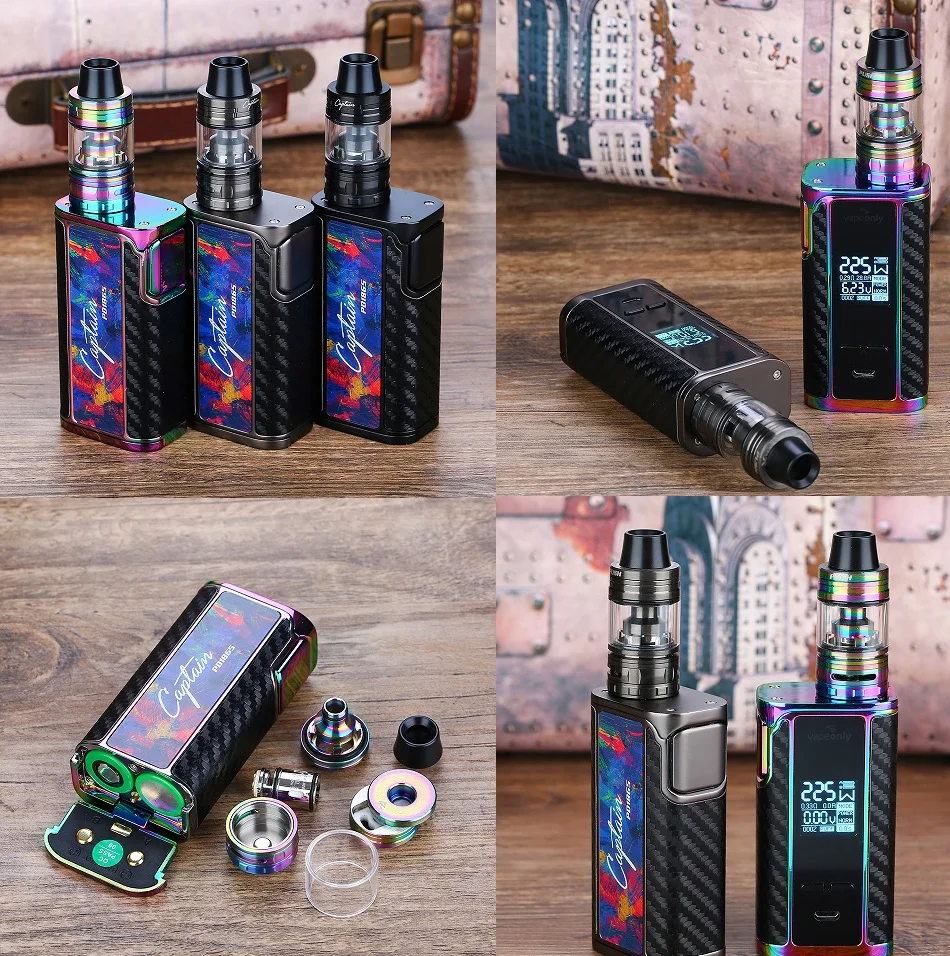 Clearance Price!!! Original Vapeonly Captain PD1865 Kit w/ 3.6ml Captain Mini Tank No 18650 Battery Vape Kit VS Drag 2/ Luxe Kit