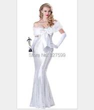 New Cosplay Halloween social gathering gown white film actress requested to decorate princess gown lengthy Gown social gathering luxurious clothes