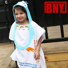 Сова мультфильм животных пляжное полотенце мультфильм плавания парео Для мальчиков и девочек дети пляж шаль 60 см x 120 см 2-7years лет синий