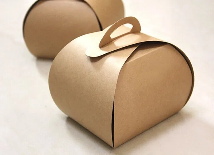 

2 размера, коробка для торта из крафт-бумаги с ручкой, мини-коробка для печенья, конфет, 100 шт./партия, бесплатная доставка