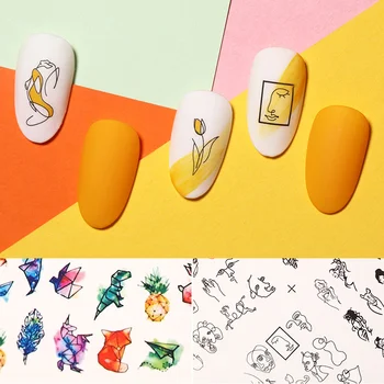 

Nail Water Transfer Decals Stickers Mixed Colors Animal Love Fruit Image Pattern Design Transfer Decals Paper Nail Art Tools