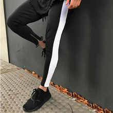 2018 Men Side Stripe Bottom Zipper Drawstring Sweatpants High Streetwear Jogger Men Patchwork Elastic Waist Track