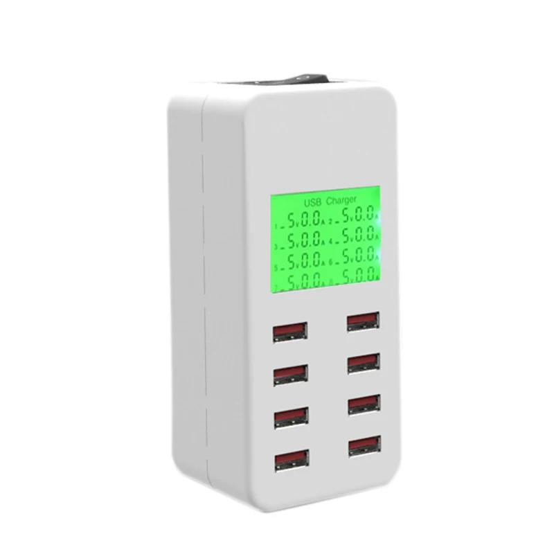 Смарт Usb зарядное устройство светодиодный дисплей 8 Порт 40 Вт Быстрая зарядка для Iphone Ipad samsung huawei Xiaomi Мобильный телефон(Великобритания Plug