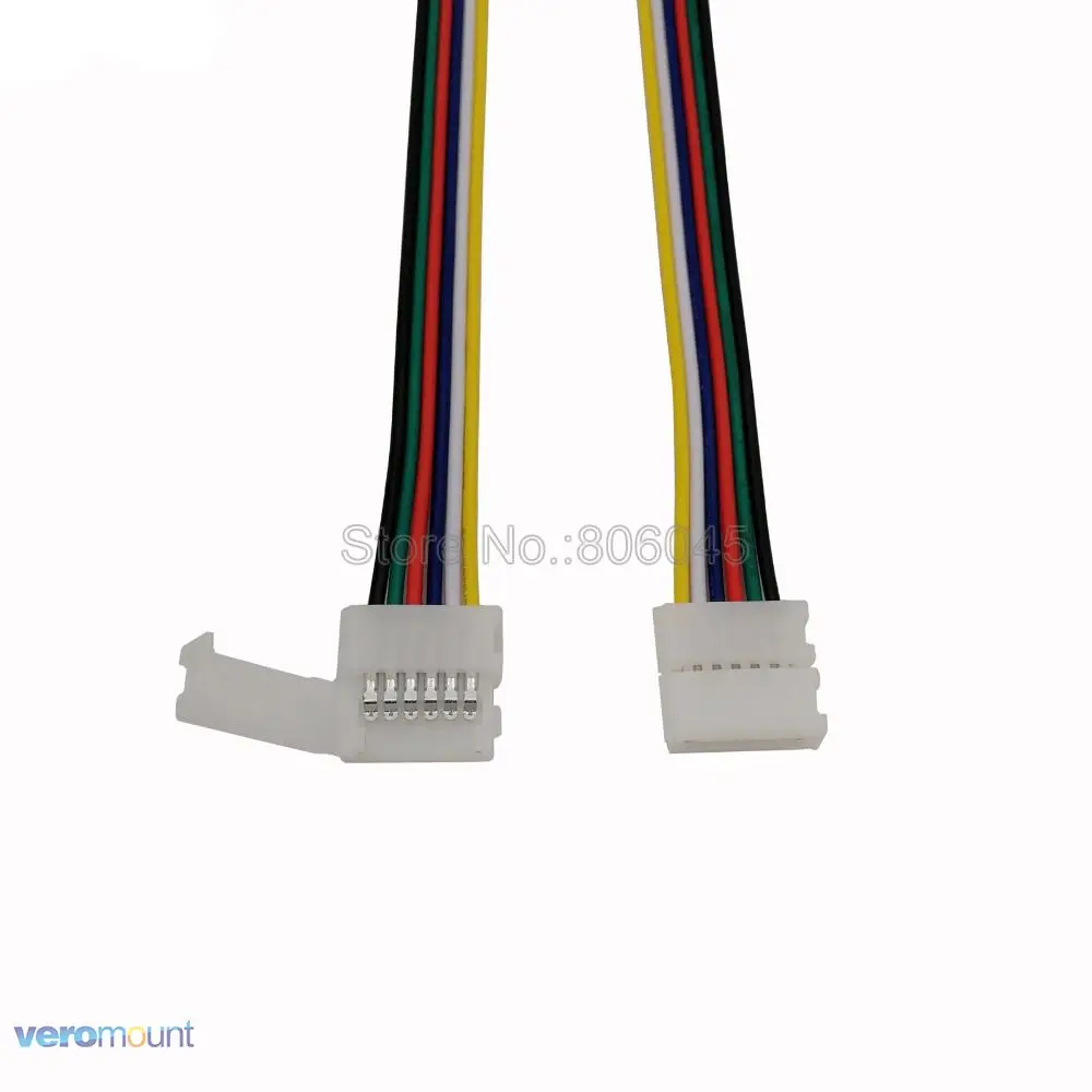 10x 6Pin RGB светодиодный разъем 6-Пен 12 мм Ширина пайки адаптер 1 зажим или 2 клип легко разъем для RGB+ CCT 5 в 1 Светодиодные ленты