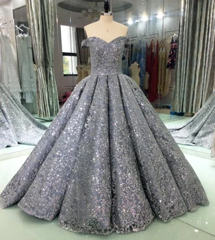 

Luxury Glitter Sequins Evening Dresses Long 2018 Ball Gown Sparkly Saudi Arabic Women Formal Evening Prom Gowns Vestido De Festa