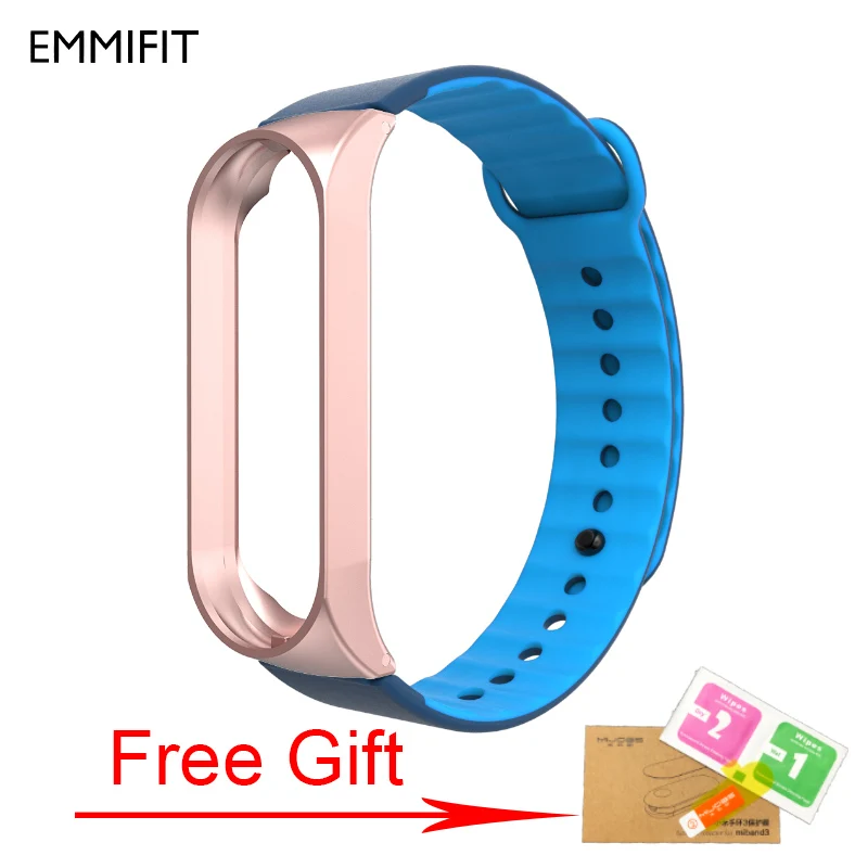 blue gold Add Gift Металлический ремешок для Xiaomi mi Band 3 Безвинтовой браслет из нержавеющей стали Сменные аксессуары для mi Band 3 ремешок - Цвет: blue gold Add Gift