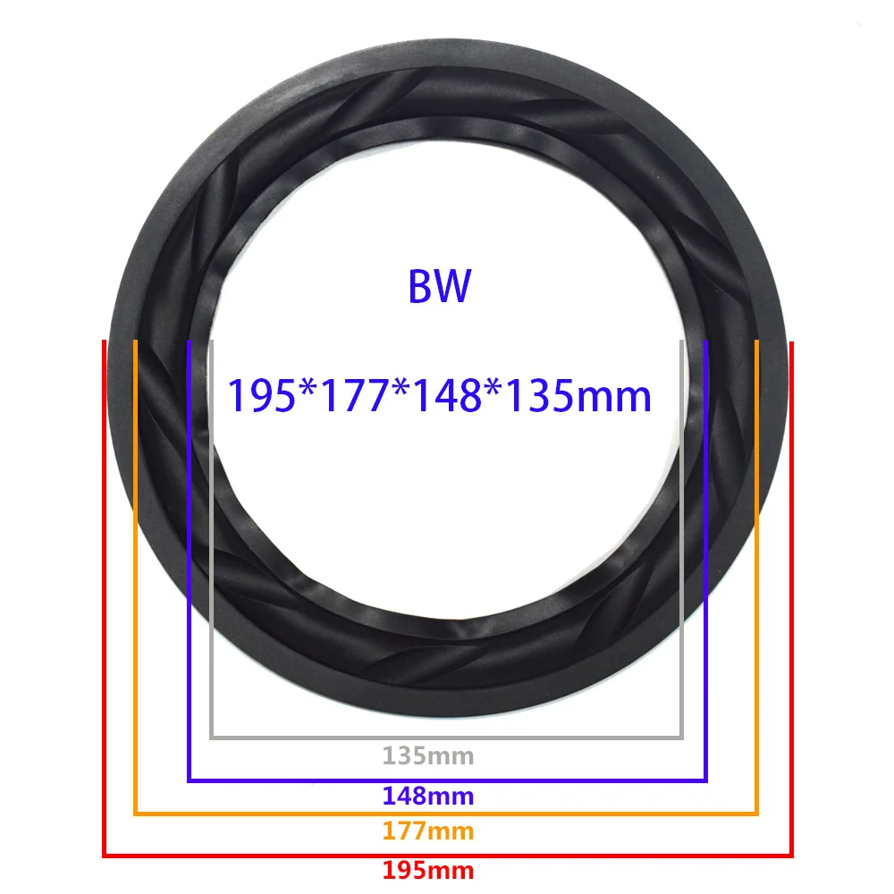 8 дюймов резиновый динамик ремонт объемная Подвеска Diy громкий динамик сабвуфер складной край громкий динамик запасные части - Цвет: BW