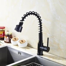 Масло втирают Бронзовый столешница кухонная раковина кран с одной ручкой смесителя Горячая и холодная вода весенний кран