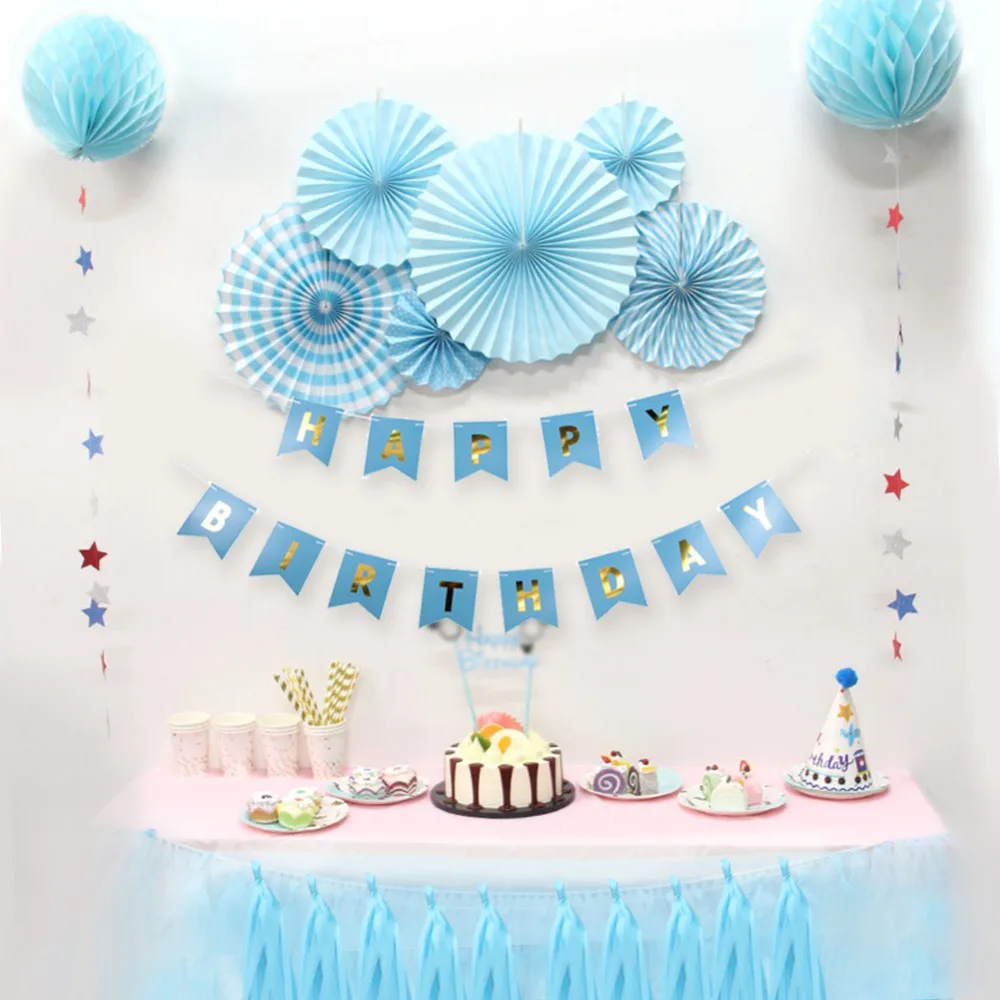 Комплект из 13(голубой, розовый) вечерние украшения в пляжную тематику под морем, вечерние комплекты для девочек и мальчиков на день рождения, на день рождения, на 1 день рождения