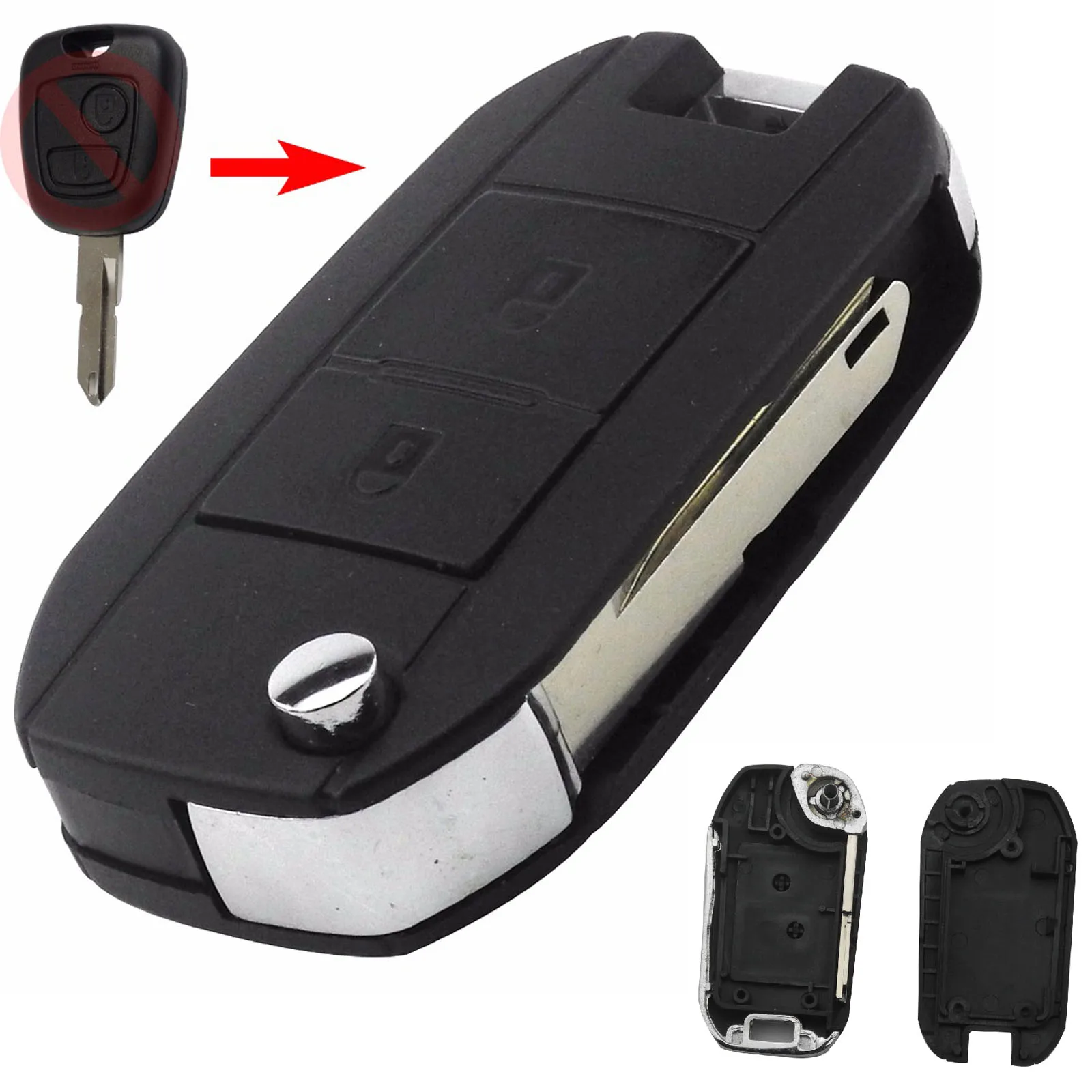 

Modified Remote Car Key Fob Shell For Citroen C2 C3 C4 C5 C6 Xsara Picasso Berlingo Peugeot 106 206 306 307 406 407 607 807 2B