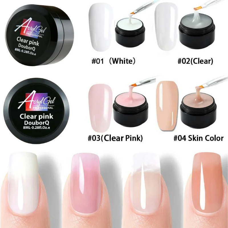 

NEW Nail wide bottle crystal extension Gel Extension Nail Nude Poly Nail Pink White Transparent Builder Polish Finger Poly TSLM1