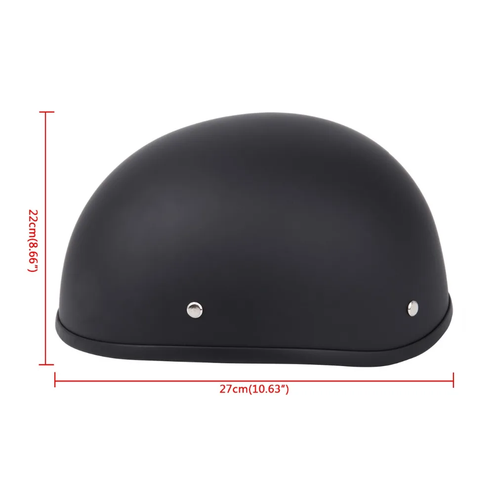 Skid Lid Original Flat Black Motorcycle Dot Half Helmet Beanie Lg L