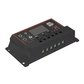 

60A/50A/40A/30A/20A/10A 12V 24V Auto Solar Charge Controller PWM With LCD Dual USB 5V Output Solar Cell Panel Regulator PV Home