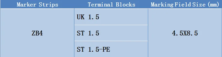 10 шт. ZB4 Zack маркер полоски для Великобритании 1,5. ST1.5. ST1.5-PE