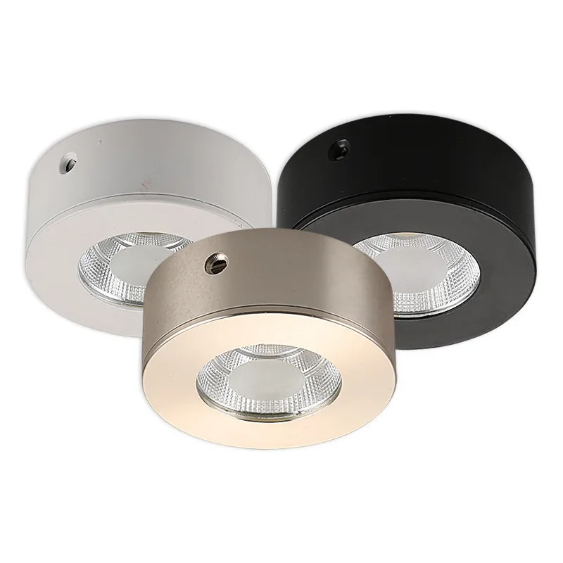 

LED Surface Mounted Downlights 5W 7W 10W Panel lamps Cabinet Showcase Down Lights COB Spot Ceiling Light White/Black Shell
