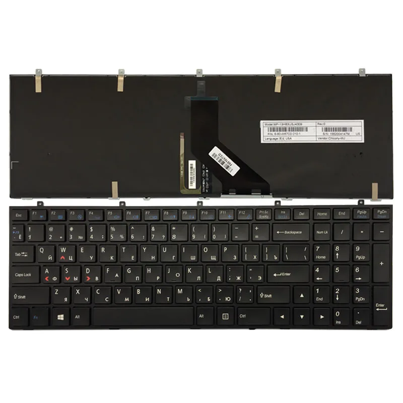 Russian Keyboard for DNS Clevo W370ET W350ET W370STQ W350ST W355 W670SC W350SS W670SR W370SS RU bl