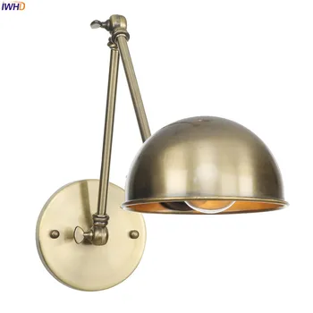 IWHD Loft Style Retro LED Wall Light Fixtures Bathroom Bedroom Industrial Swing Long Arm Wall Lamp Vintage Aplique Luz Pared iwhd style loft industrial wall lamp vintage adjustable swing long arm wall light fixtures glass ball lampshade
