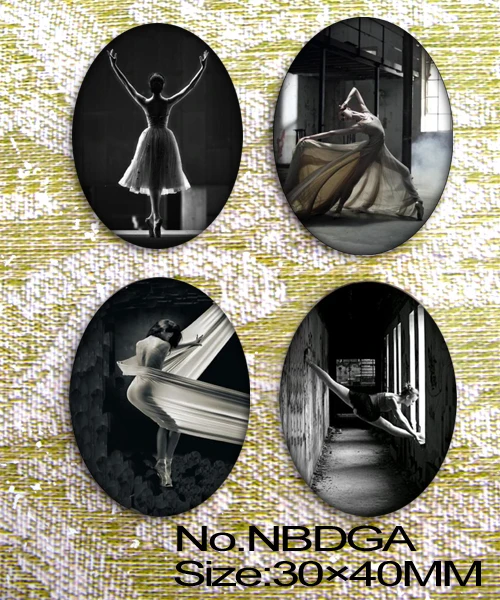 

4pcs Huge A person's dance Oval Glass 40x30mm Cabochon NBDGA