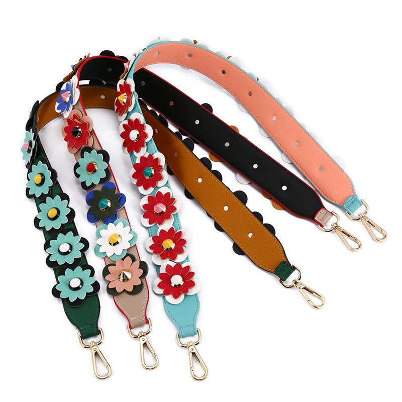 12Colors Luxury Flower Strap For Women Bag Patchwork Leather Shoulder