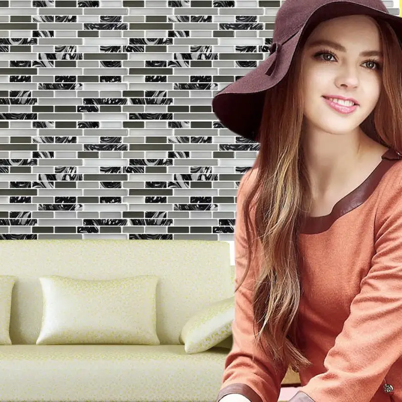

Home Decor 3D DIY Wall Decor Embossed Brick Stone Tiles Anti-mold Peel and Wall Stickers wall sticker Home Deco mirror JU27