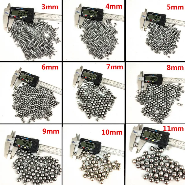 US $4.28 200Pcs 6mm 7mm 8mm 9mm Diameter Steel Ball For Hunting Professional Slingshot Bearing Bow Sling Sho