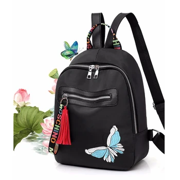 

2018 new Women Backpack Patchwork Vintage Backpacks Blue PU Leather Bag For Teenage Girls School Bags Hasp Retro Mochila