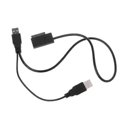 USB 2,0 Тип к 13Pin (7 + 6) SATA адаптер кабель Внешний Мощность для ноутбука CD-ROM DVD-ROM конвертер в черно-белую высокое качество C26