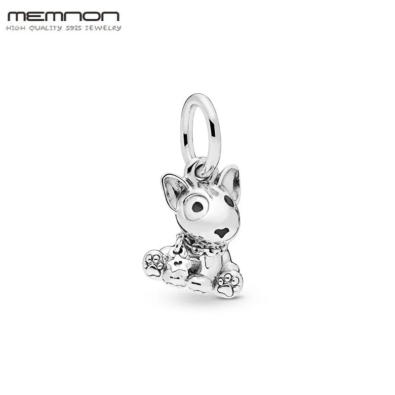 

2019 Mother's Day 925 sterling silver Bull Terrier Puppy charms fit charm bead Bracelet necklace pendant diy Accessories jewelry